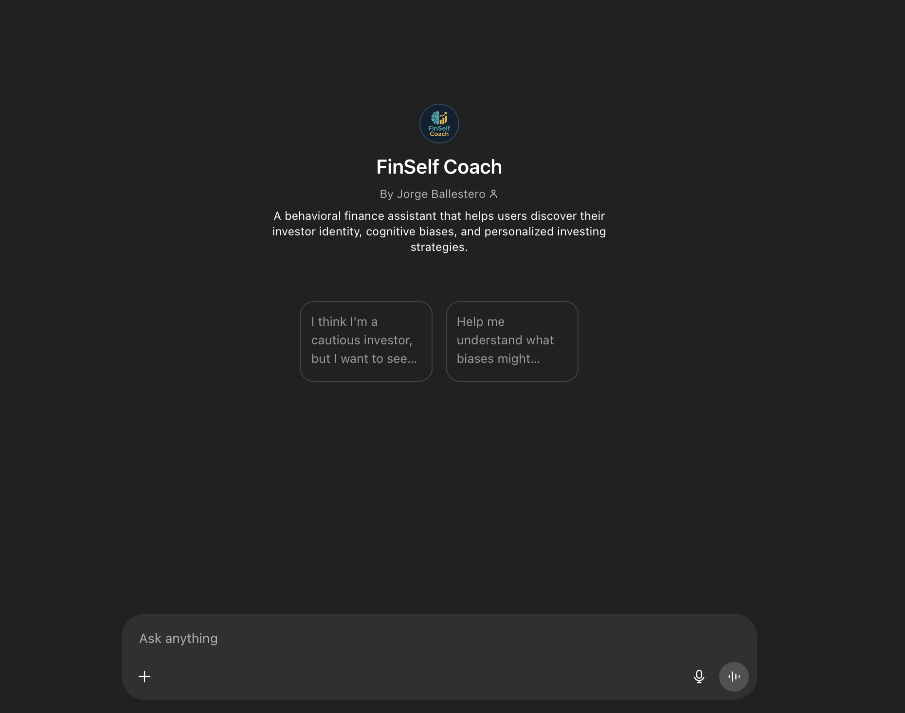 Behavioral Finance GPT preview screenshot